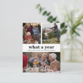 Eenvoudig Wat een Jaar Nieuwjaar Foto Briefkaart (Staand voorkant)