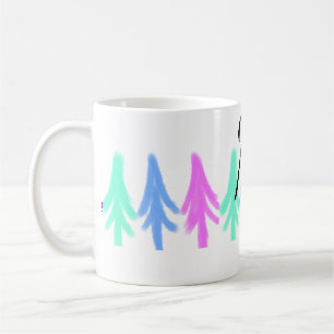 Eenvoudig watercolor Kerstpatroon met monogram T Koffiemok