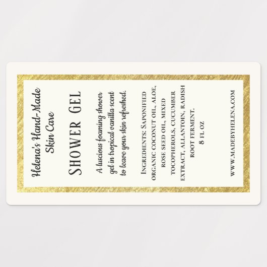 Eenvoudig waterdicht douchegel productetiket labels (Design 2)