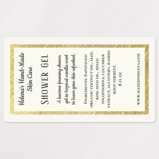 Eenvoudig waterdicht douchegel productetiket labels (Design 1)