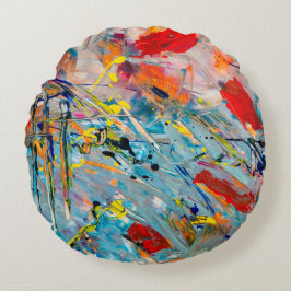 Eenvoudig waterkleurkussen rond kussen