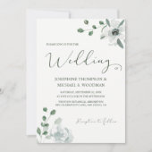 Eenvoudig Waterverf Botanical Green Wedding Script Kaart (Voorkant)