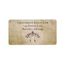 Eenvoudig  Waterverf Bruin Dragonfly Adres