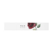 Eenvoudig Waterverf Dieprode Bloem Monogram Uitnodigingen Wikkel (Vlak)