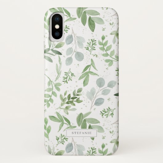 Eenvoudig Waterverf groen Eucalyptuspatroon Case-Mate iPhone Case (Achterkant)