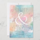 Eenvoudig Waterverf huwelijksuitnodiging 2 Kaart (Voorkant)