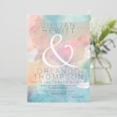 Eenvoudig Waterverf huwelijksuitnodiging 2 Kaart (Staand voorkant)