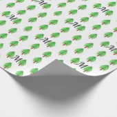 Eenvoudig waterverf kerstpatroon toevoegen monogra cadeaupapier (Hoek)