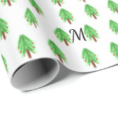 Eenvoudig waterverf kerstpatroon toevoegen monogra cadeaupapier (Rol Hoek)