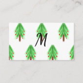 Eenvoudig waterverf kerstpatroon toevoegen monogra informatiekaartje (Achterkant)