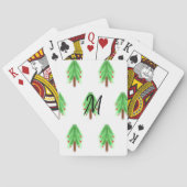 Eenvoudig waterverf kerstpatroon toevoegen monogra pokerkaarten (Achterkant)