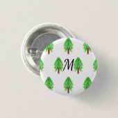 Eenvoudig waterverf kerstpatroon toevoegen monogra ronde button 3,2 cm (Voorkant /achterkant)