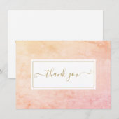 Eenvoudig waterverf marmer goud schrift bedankkaart (Voorkant / Achterkant)