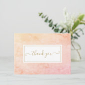 Eenvoudig waterverf marmer goud schrift bedankkaart (Staand voorkant)