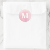 Eenvoudig Waterverf Monogram Ronde Sticker (Tas)