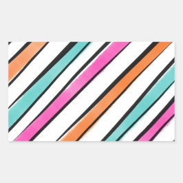 Eenvoudig Waterverf streeppatroon Rechthoekige Sticker