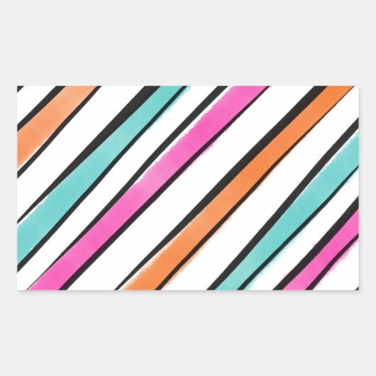 Eenvoudig Waterverf streeppatroon Rechthoekige Sticker (Voorkant)