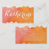 Eenvoudig Waterverf Wash-effect ZonnesetSinaasappe Visitekaartje (Voorkant / Achterkant)