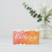 Eenvoudig Waterverf Wash-effect ZonnesetSinaasappe Visitekaartje (Staand voorkant)