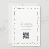 Eenvoudig Wavy Lijst Olijfgroen QR Vrijgezellenfee Kaart (Achterkant)