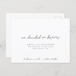 Eenvoudig We besloten op Forever Script Save The D Uitnodiging Briefkaart