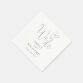 Eenvoudig We Do Script Love Heart Sage Green Weddi Servet (Hoek)