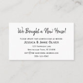 Eenvoudig: "We hebben een nieuw huis gekocht!" Wit Visitekaartje (Voorkant)