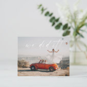 Eenvoudig We hebben het gedaan bruiloft receptie f Briefkaart (Staand voorkant)