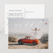 Eenvoudig We hebben het gedaan bruiloft receptie f Briefkaart (Voorkant / Achterkant)