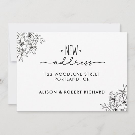 Eenvoudig We hebben nieuwe adres verhuisde aankond Aankondiging (Voorkant)