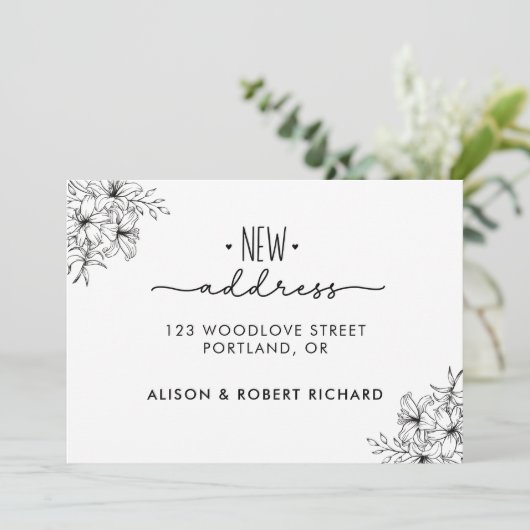 Eenvoudig We hebben nieuwe adres verhuisde aankond Aankondiging (Staand voorkant)