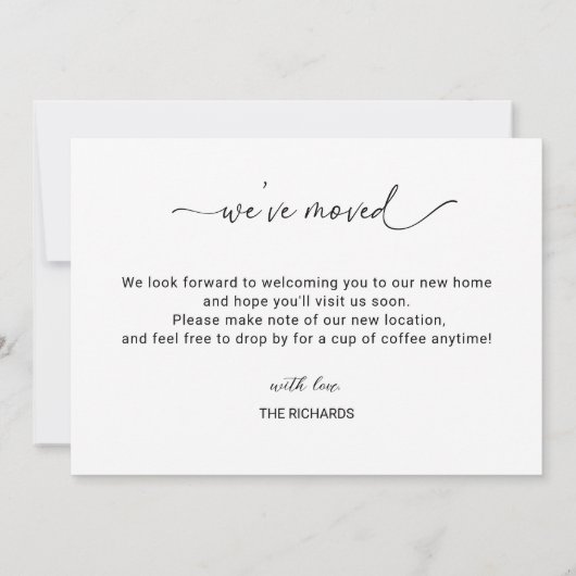 Eenvoudig We hebben nieuwe adres verhuisde aankond Aankondiging (Achterkant)