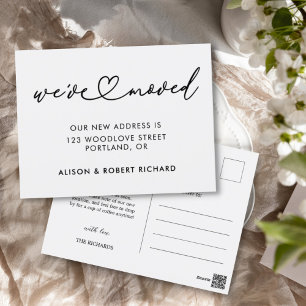 Eenvoudig We hebben nieuwe adres verhuisde aankond Briefkaart