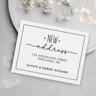Eenvoudig We hebben nieuwe adres verhuisde aankond Briefkaart