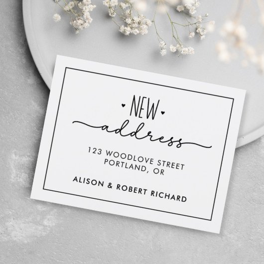 Eenvoudig We hebben nieuwe adres verhuisde aankond Briefkaart