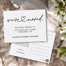 Eenvoudig We hebben nieuwe adres verhuisde aankond Briefkaart