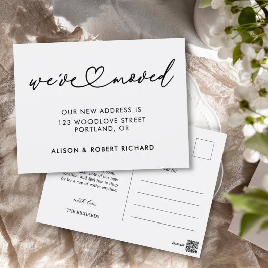 Eenvoudig We hebben nieuwe adres verhuisde aankond Briefkaart