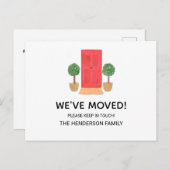 Eenvoudig we hebben rode deur verplaatst aankondigingskaart (Voorkant / Achterkant)