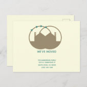 Eenvoudig We hebben verhuisd huizen pijl bedrijf Aankondigingskaart (Voorkant / Achterkant)