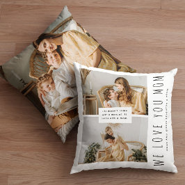 Eenvoudig 'We Love You Mom' 3 foto Keepsake Kussen
