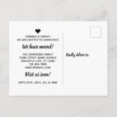 Eenvoudig we verplaatsen Bezoek de eerste keer dat Aankondigingskaart (Achterkant)