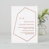 Eenvoudig weddenschap Gem Geometric Real Roos Gold Folie Uitnodiging (Staand Voorkant)