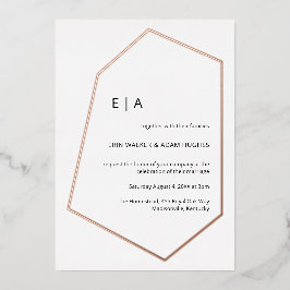 Eenvoudig weddenschap Geometric Real Roos Gold Folie Uitnodiging