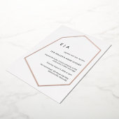 Eenvoudig weddenschap Geometric Real Roos Gold Folie Uitnodiging (Gedraaid)