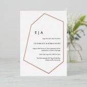 Eenvoudig weddenschap Geometric Real Roos Gold Folie Uitnodiging (Staand Voorkant)