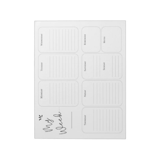 Eenvoudig weekblad notitieblok (Linkerzijde)