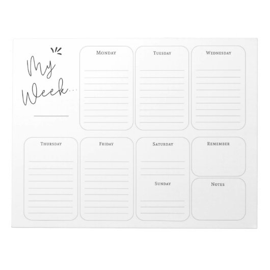 Eenvoudig weekblad notitieblok (Voorkant)