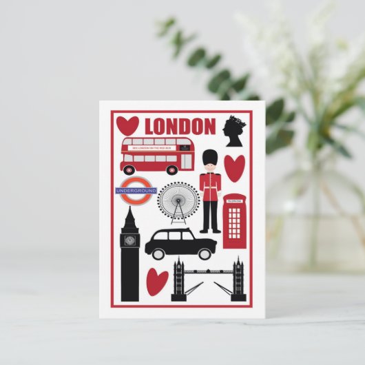 Eenvoudig  welkom bij Londen Travel Briefkaart (Staand voorkant)