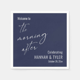 Eenvoudig Welkom bij The Morning After Marineblauw Servet