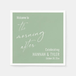 Eenvoudig Welkom bij The Morning After Sage Groen Servet